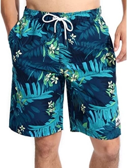 Actleis Mens Swim Trunks Board Shorts Long Quick Dry Swim Shorts with Mesh Lining us-ls17003