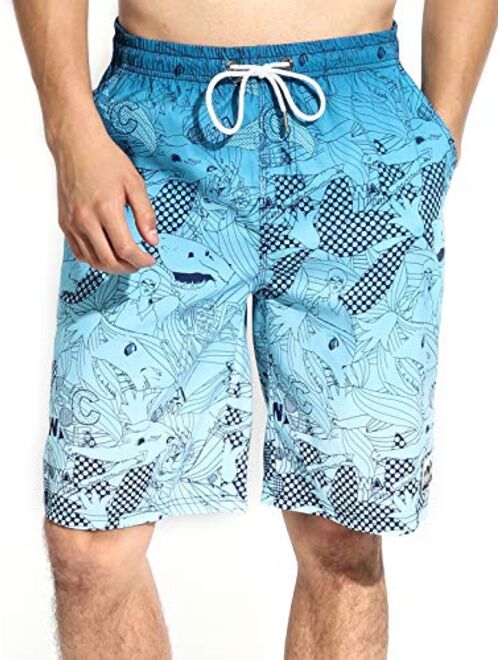 Actleis Mens Swim Trunks Board Shorts Long Quick Dry Swim Shorts with Mesh Lining us-ls17003