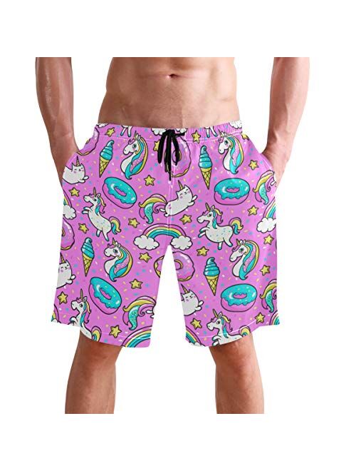 visesunny Men Swim Trunks Swimming Beach Surfing Board Shorts Swimwear Quick Dry Mesh Lining Bathing Suits with Pockets