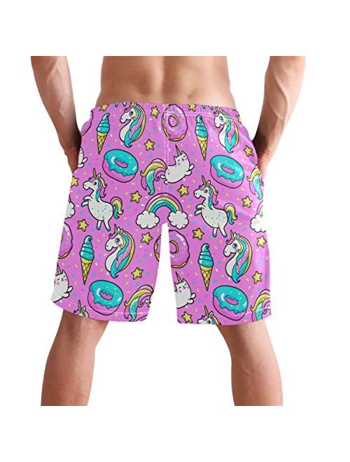 visesunny Men Swim Trunks Swimming Beach Surfing Board Shorts Swimwear Quick Dry Mesh Lining Bathing Suits with Pockets