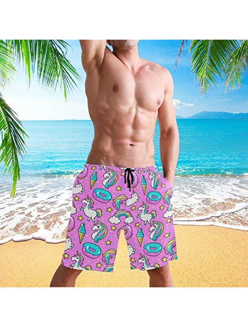 visesunny Men Swim Trunks Swimming Beach Surfing Board Shorts Swimwear Quick Dry Mesh Lining Bathing Suits with Pockets