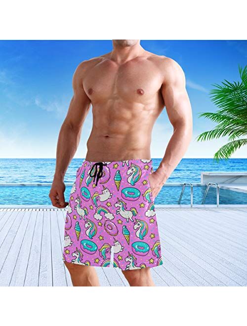 visesunny Men Swim Trunks Swimming Beach Surfing Board Shorts Swimwear Quick Dry Mesh Lining Bathing Suits with Pockets