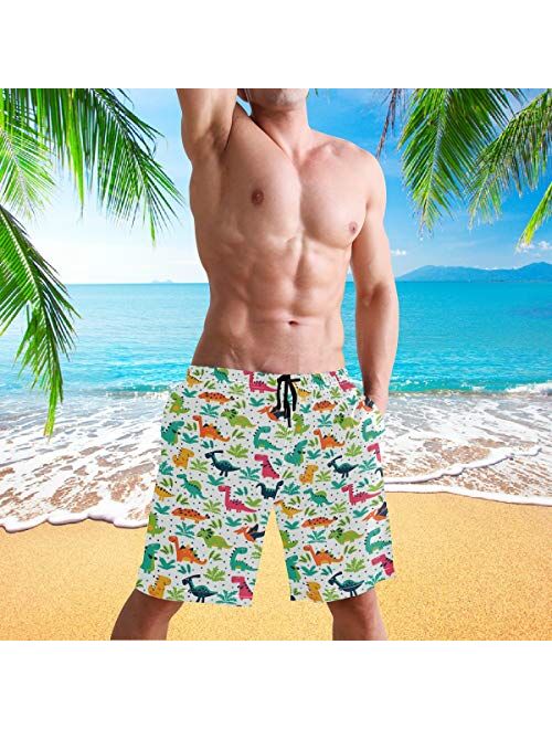 visesunny New Summer Men's Swim Trunks Quick Dry Bathing Suits Holiday Beach Short Casual Board Shorts