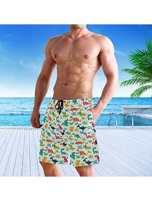 visesunny New Summer Men's Swim Trunks Quick Dry Bathing Suits Holiday Beach Short Casual Board Shorts