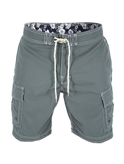 U.S. Apparel US Apparel Men's Solid Color Cargo Style Microfiber Board Shorts Available in 3XL, 4XL and 5XL