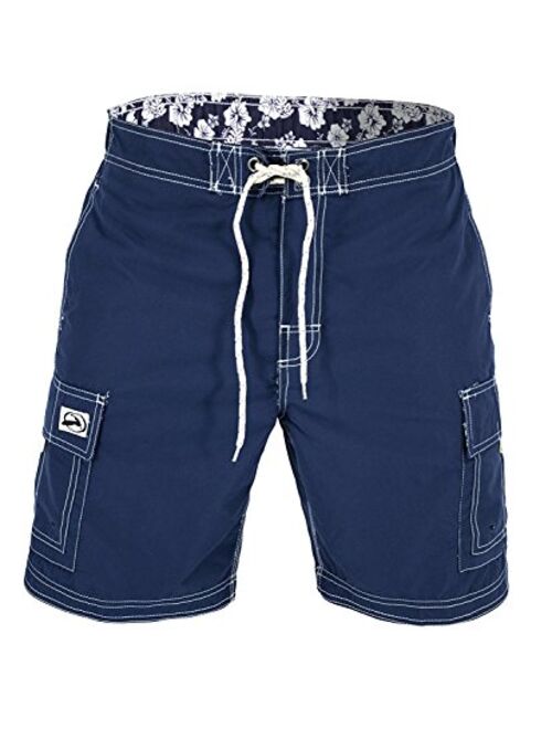 U.S. Apparel US Apparel Men's Solid Color Cargo Style Microfiber Board Shorts Available in 3XL, 4XL and 5XL