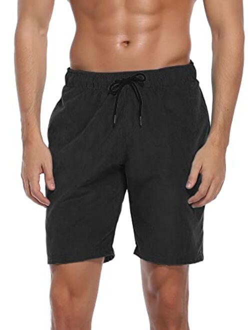 RELLECIGA Men's Swim Trunks Quick Dry Board Shorts with Pockets Bathing Suits