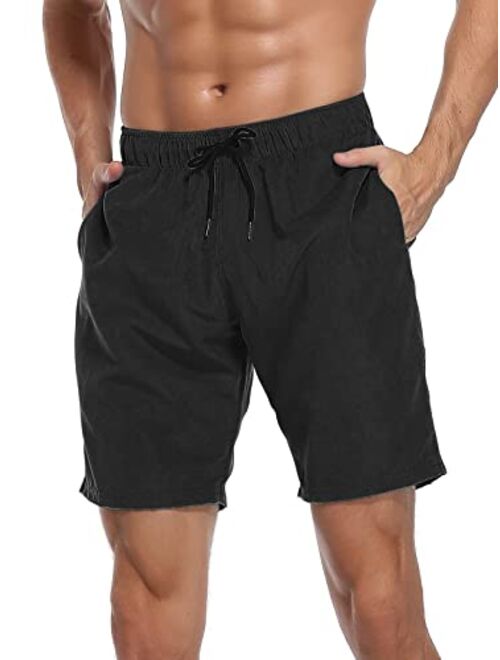 RELLECIGA Men's Swim Trunks Quick Dry Board Shorts with Pockets Bathing Suits