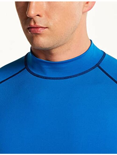 ATHLIO Men's UPF 50+ Rash Guard, UV/SPF Long Sleeve Swim Shirt, Dry Fit Water Beach Surf Wetsuit Top