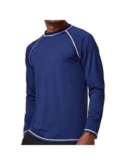 Arcweg Rash Guard Men Swim Shirt Long Sleeves Diving Rash Vest Fit Top T-Shirt