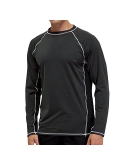 Arcweg Rash Guard Men Swim Shirt Long Sleeves Diving Rash Vest Fit Top T-Shirt