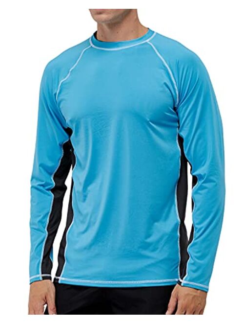 Arcweg Rash Guard Men Swim Shirt Long Sleeves Diving Rash Vest Fit Top T-Shirt