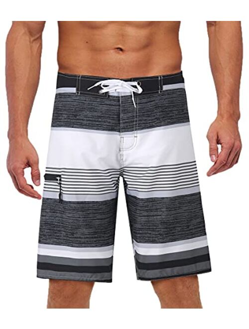 Yaluntalun Men's Swim Trunks Long Quick Dry Beach Board Shorts with Mesh Lining Beachwear