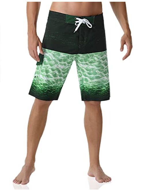 Nonwe Men's Swim Trunks Quick Dry with Pocket Adjustable Waist Board Shorts