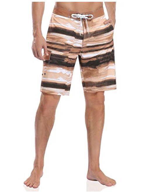 Nonwe Men's Swim Trunks Quick Dry with Pocket Adjustable Waist Board Shorts