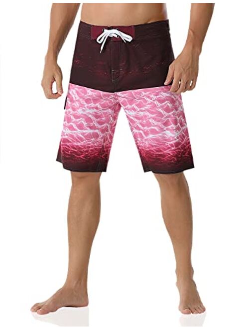 Nonwe Men's Swim Trunks Quick Dry with Pocket Adjustable Waist Board Shorts