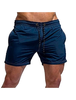 Tofern Mens Swim Trunk Quick Dry Board Shorts with Mesh Liner Pockets Swimsuit Men's Swim Shorts Drawstring Bathing Suit