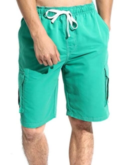 Actleis Mens Swim Trunks Long Board Shorts Quick Dry Beach Swimming Shorts with Soft Mesh Lining and Cargo Pocket