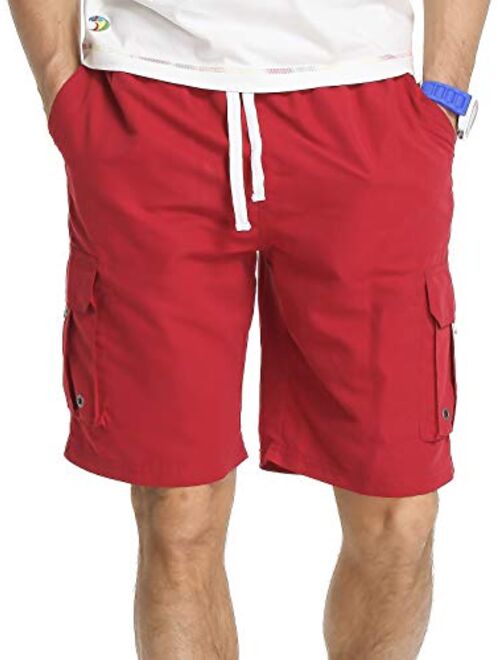 Actleis Mens Swim Trunks Long Board Shorts Quick Dry Beach Swimming Shorts with Soft Mesh Lining and Cargo Pocket