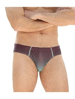 EASEJUICY Mens Bikini Swimwear Sexy Swimsuit Gradient Design Swim Briefs with Drawstring Low Waist Bathing Suit