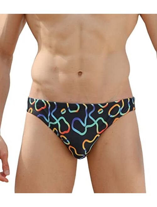 EASEJUICY Mens Bikini Swimwear Sexy Swimsuit Gradient Design Swim Briefs with Drawstring Low Waist Bathing Suit