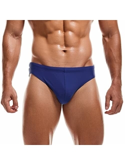 AIMPACT Mens Vintage Swim Briefs Sexy Bikini Swimwear Quick Dry Retro Swimsuit with Print