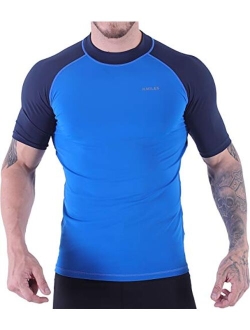 V Vicroad Men's Diving Rash Guard Swim Shirt Loose Fit Athletic Undershirt Quick Dry Surfing Tops UPF 50+