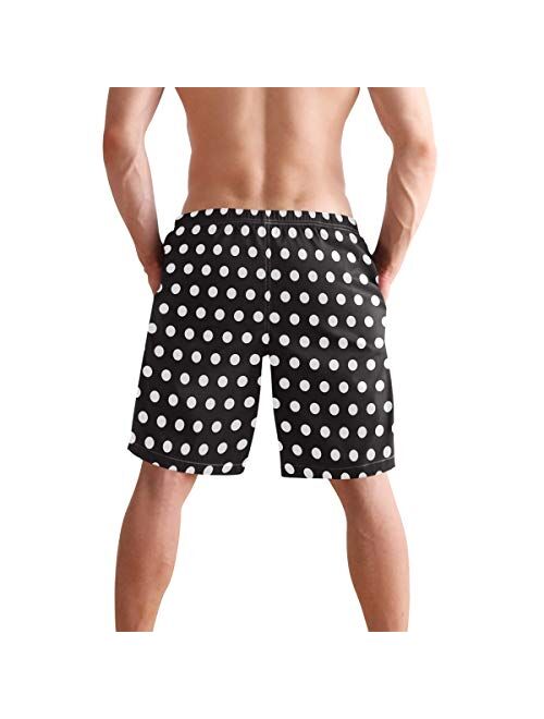 WIHVE Men's Beach Swim Trunks Tropical Swimsuit Underwear Board Shorts with Pocket and Mesh Lining