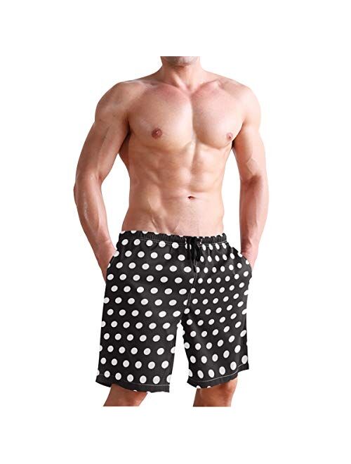 WIHVE Men's Beach Swim Trunks Tropical Swimsuit Underwear Board Shorts with Pocket and Mesh Lining