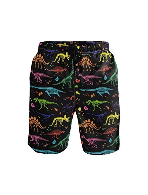 WIHVE Men's Beach Swim Trunks Tropical Swimsuit Underwear Board Shorts with Pocket and Mesh Lining