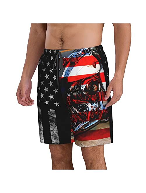 PAUFOGA Mens Summer Casual Swim Trunks, 3D Print Fashion Board Shorts Beachwear Pants