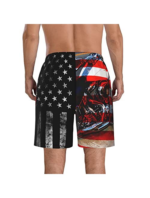 PAUFOGA Mens Summer Casual Swim Trunks, 3D Print Fashion Board Shorts Beachwear Pants