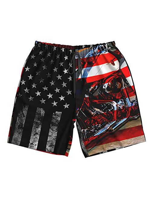 PAUFOGA Mens Summer Casual Swim Trunks, 3D Print Fashion Board Shorts Beachwear Pants