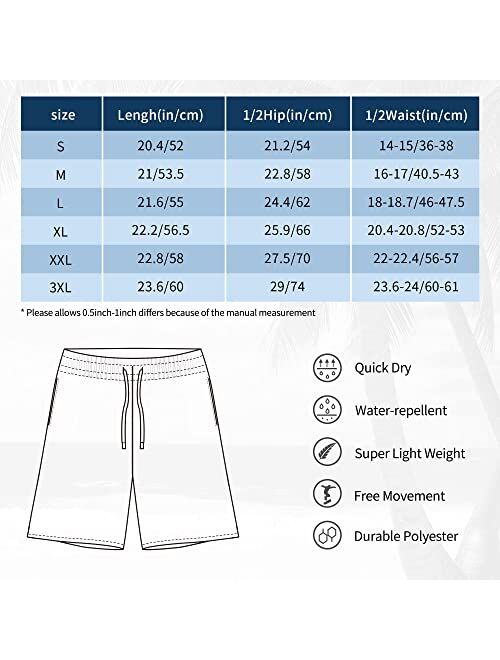 PAUFOGA Mens Summer Casual Swim Trunks, 3D Print Fashion Board Shorts Beachwear Pants