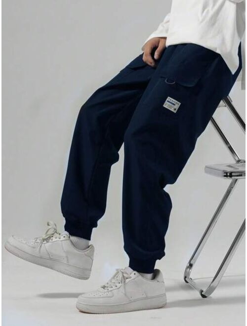 Shein Men Letter Patched Cargo Pants