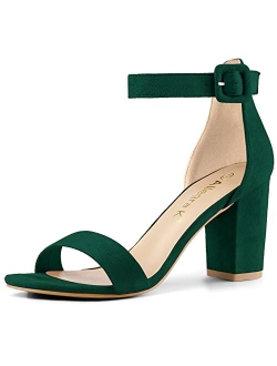 Women's High Chunky Heel Buckle Ankle Strap Sandals