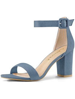 Women's High Chunky Heel Buckle Ankle Strap Sandals