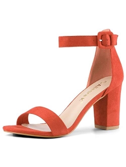 Women's High Chunky Heel Buckle Ankle Strap Sandals