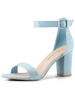 Women's High Chunky Heel Buckle Ankle Strap Sandals