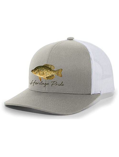 Heritage Pride Freshwater Fish Collection Crappie Fishing Mens Embroidered Mesh Back Trucker Hat Baseball Cap