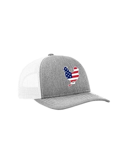 Embroidered American Flag Filled Farm Animals Patriotic Mesh Back Trucker Hat