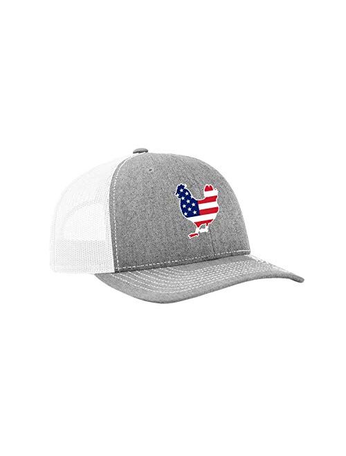 Heritage Pride Embroidered American Flag Filled Farm Animals Patriotic Mesh Back Trucker Hat