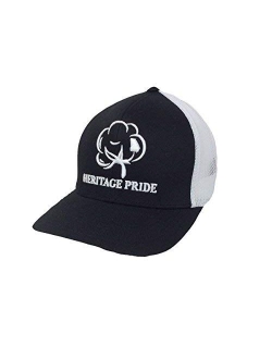 Logo Georgia State Cotton Boll Southern Men's Trucker Hat Black Black Mesh