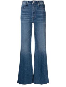 high-waisted flared jeans