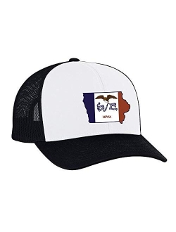 Embroidered State Flag Mesh Back Trucker Hat