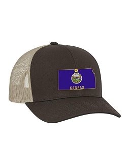 Embroidered State Flag Mesh Back Trucker Hat