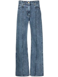 low-waisted straight-leg jeans
