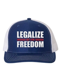 Legalize Freedom Since 1776 Embroidered Mens Mesh Back Trucker Hat