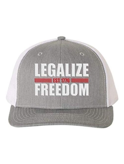 Legalize Freedom Since 1776 Embroidered Mens Mesh Back Trucker Hat