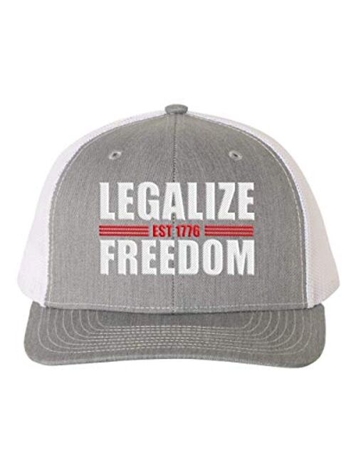 Heritage Pride Legalize Freedom Since 1776 Embroidered Mens Mesh Back Trucker Hat